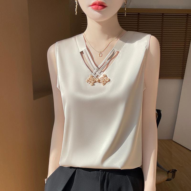 

Жіноча принтована сорочка топ з рамі зі стійкою XXXL