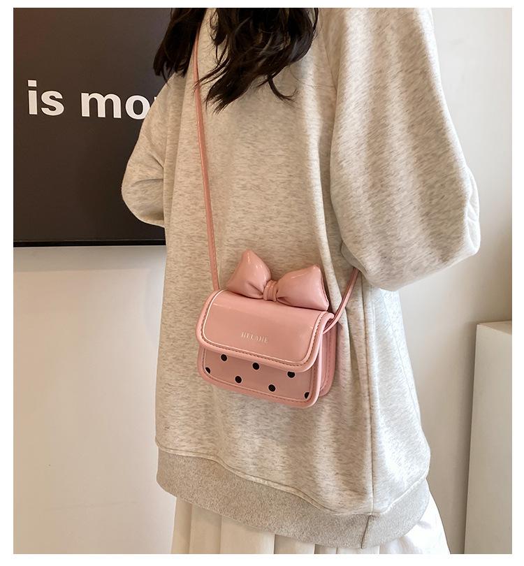 Children's Cute Bow Polka Dot Crossbody Bag with Coin Purse