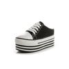 New Women's Height-Enhancing Canvas Slippers: Round Toe, Lace-Up, Thick-Soled Casual Shoes for Spring & Summer
