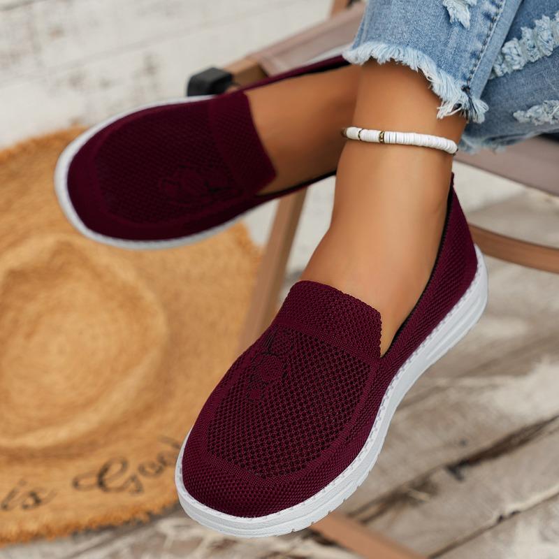 Comfortable Cotton Slip On Flat Loafers Ballerina Shoes for Women Autumn Casual Soft Daily Walking Footwear for Elderly Ladies