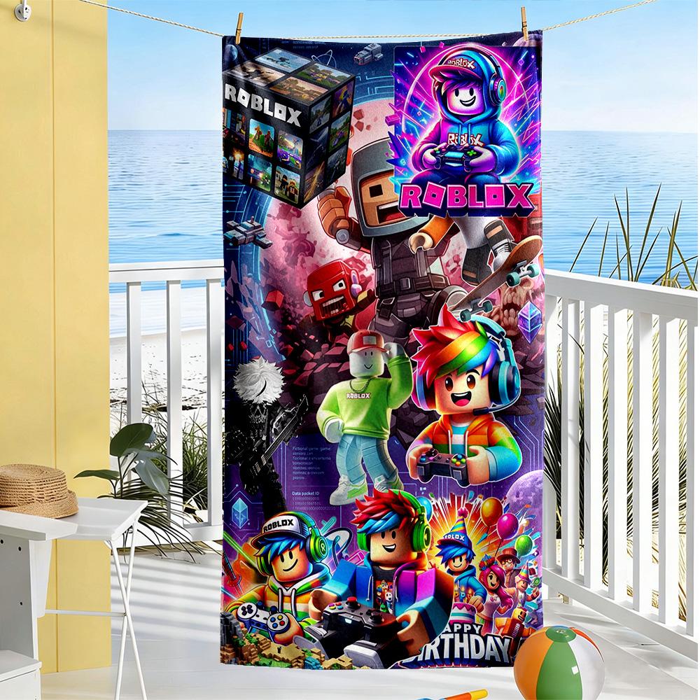 Roblox Beach Towel High Absorbency & Quick-Dry Comfortable Lightweight Portable for Swimming,Beach,Camping, Travel, Beach Accessories,Gym