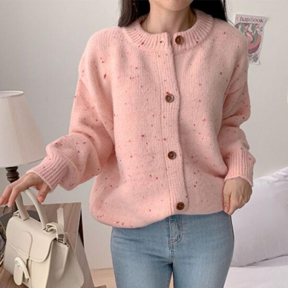 Navava Women Lovely Round Neck Long Sleeve Knit Cardigan Nk2356h