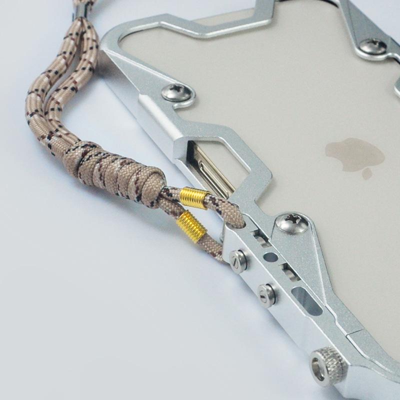 For iPhone 13 Pro Max 6.7 inch Protective Case Aluminium Alloy Metal Phone Cover with Strap