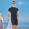 Mens Quick-Dry Breathable Swim Trunks With Shark Skin Texture Compression Fit Surfing Snorkeling Swimming
