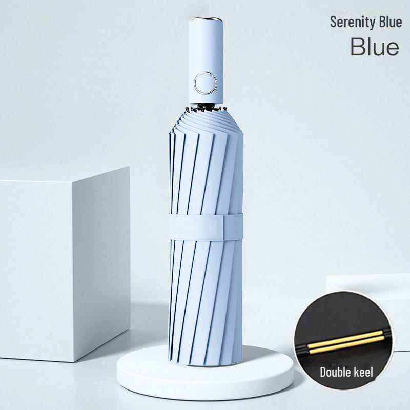 32-Rib Automatic Folding Umbrella with UV Protection & Logo Printing