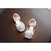 Lace Pearl Big Flower Princess Sandals, Crystal Soft Sole Peep Toe Shoes for Girls