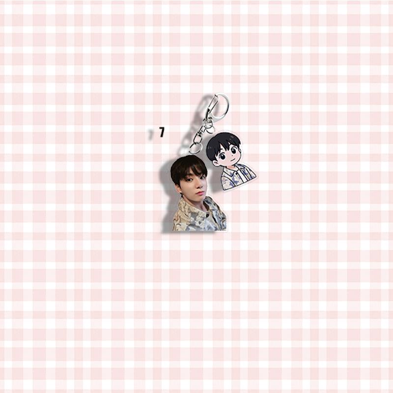 BTS Keychains, Real-life and Cartoon Character Pendants, Clothing Decorations, and Celebrity Merchandise Support Ornaments