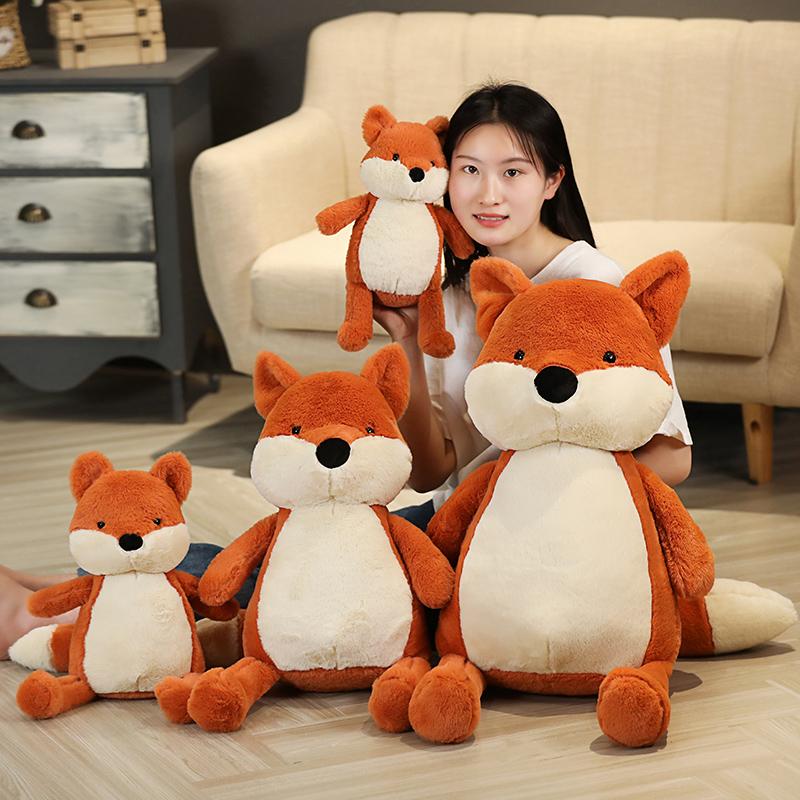 35-90Cm Soft Fluffy Fox Plush Toy Cute Cartoon Animal Fox Stuffed Doll Girls Lover Valentine'S Gift Kawaii Sofa Decor Pillows