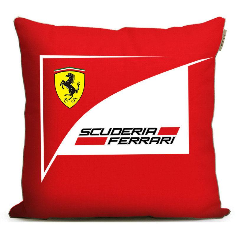Car Logo Pillow Sofa Decorative Home Print Plush Square Throw Pillow Covers Cushion Decoration For Ferrari SJ Scuderia Ferrari