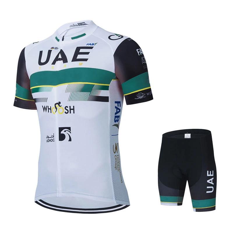 Men's UAE Cycling Jersey, 19D Gel Bike Shorts Suit, MTB Ropa Ciclismo, Summer Bicycle Maillot, Culotte Clothing, New, 2024