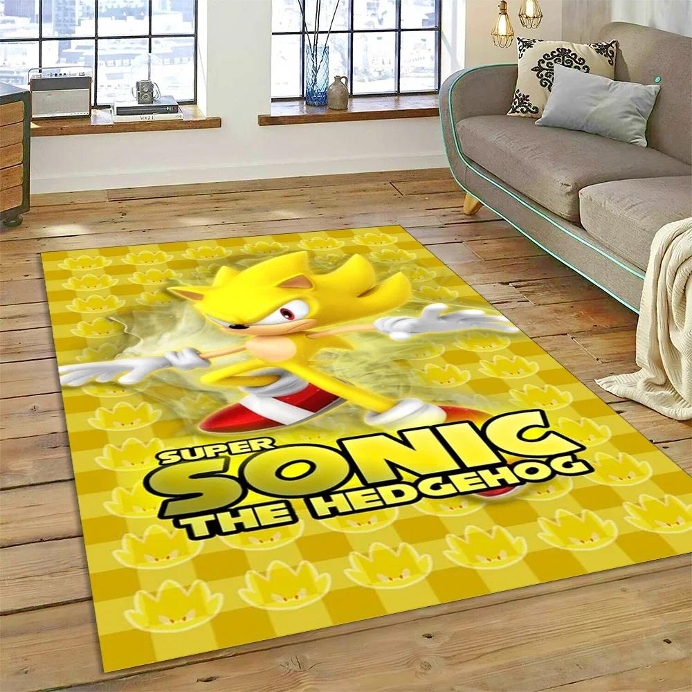 Game Anime 3D S-Sonic Cartoon Carpet Rug for Bedroom Living Room Home Sofa Decoration,Children Game Large Decor Floor Mat Gift