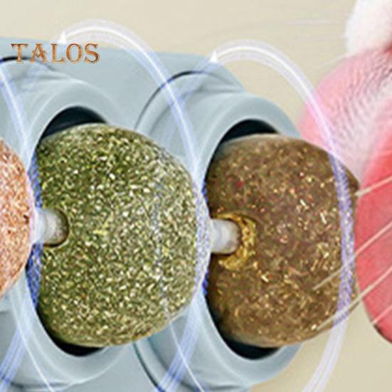 4Pcs Catnip Licking Balls Rotatable Wall Cat Edible Ball Toy with Natural Catnip Silvervine Safe Healthy Kitten Teeth Cleaning Dental Toy for Indoor