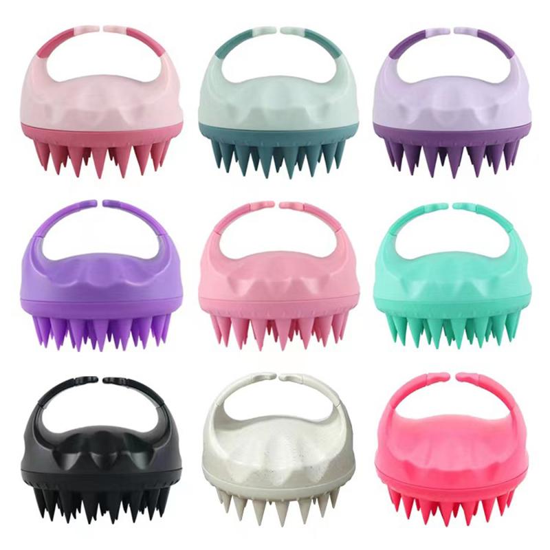 Portable Silicone Shampoo Brush Handheld Round Soft Scalp Massage Brush Bath Massage Brush Hair Shower Brush Comb Hair Care Gift
