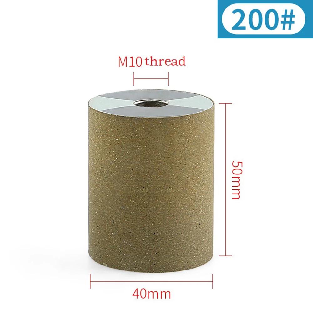 1 Stück Zylindrische Diamantschleifscheibe M10-Gewinde Polierkopf Schleifscheibe 50/100/200 Körnung für Winkelschleifer Typ 100