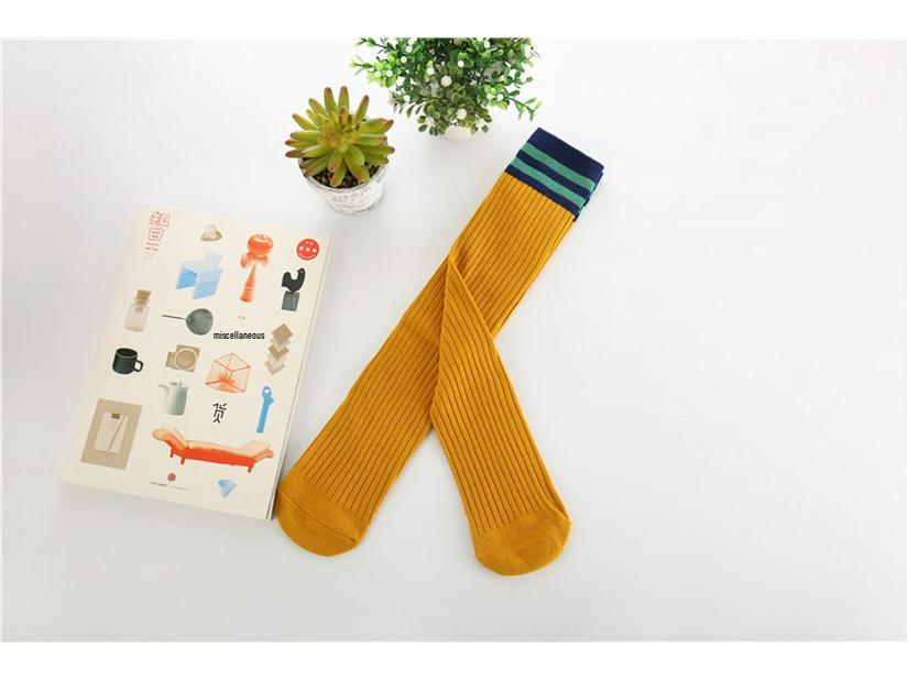 

Детские носки до колена из чистого хлопка для выступлений – до середины икры, не скатывающиеся и унисекс для спорта и школы 50cm for Height 130-160cm