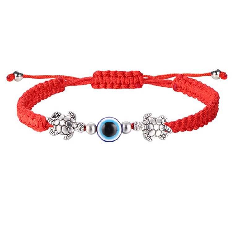 Evil Eye Adjustable Bracelet Set: 12-Piece Woven Rope with 7 Knots