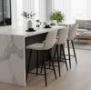 TORE- velvet swivel bar stool, gray 65