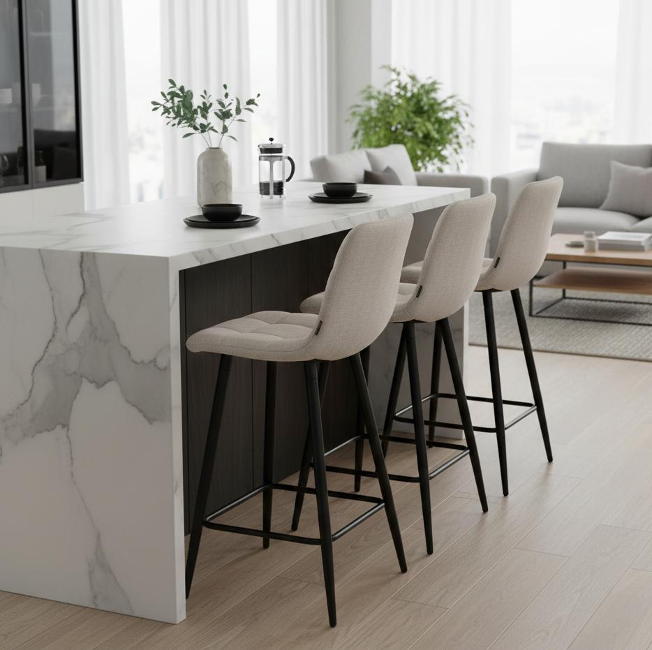 TORE- velvet swivel bar stool, gray 65