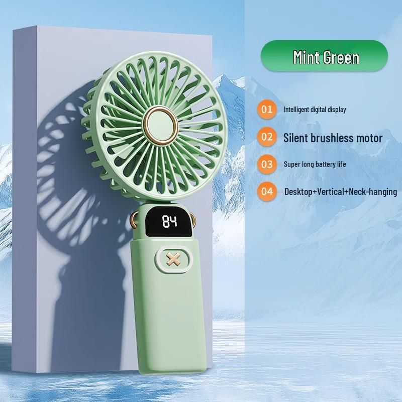 Silent Dual-Use Handheld Mini Fan with USB Charging & Long Battery Life