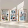 City Prints Set of 3 NYC London Eiffel Tower Japan Wall Decor City Landmarks Travel Prints Posters Central Park Art Gift Posters