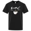 Energi=Melk+Kaffe Trykk Herre T-skjorte Casual Pustende T-skjorter Morsom Bomull Løse Tees Skjorter Gate Overdimensjonerte T-skjorter Mann