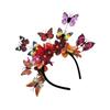 Handcraft Butterfly Flower Hairhoop Fascinator Headband For Adult Music Festival Costume Event Theme Parties Wear