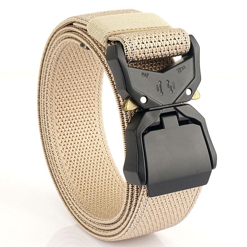 Męski pas taktyczny z aluminiową klamrą szybkozapinającą i elastycznym nylonowym płótnem