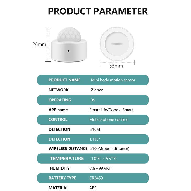 Tuya 2 in 1 Zigbee Mini PIR Motion Detector +Bright Lux Light Passive Infrared Security Burglar Alarm Sensor