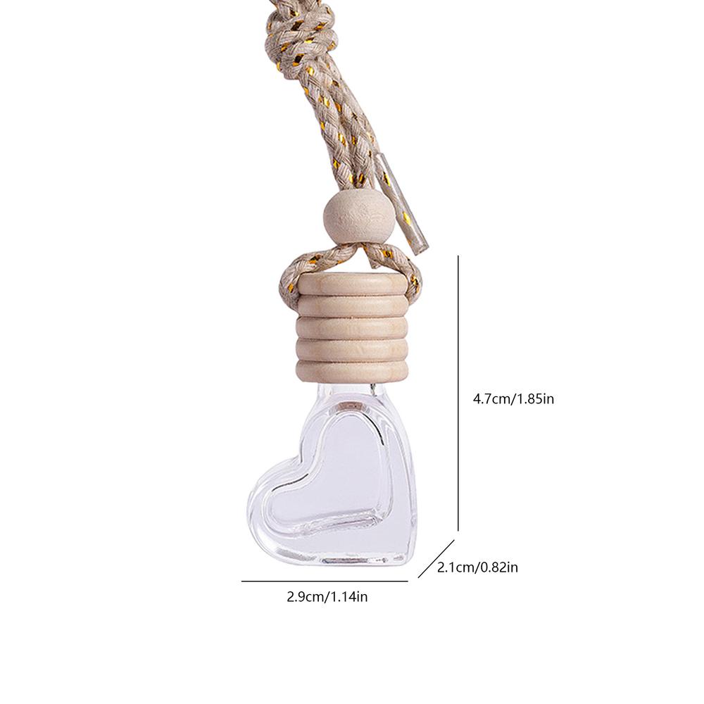 Leere Auto-Diffusorflaschen 6ml Auto-Lufterfrischer Herzförmige Flasche Parfüm Duft Leere Glas Autodekorationen Zubehör
