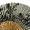 Hanakanzashi Silk Fan with Hawk and Old Pine Japanese 22cm Men's Design, Sumi-e (Ink Painting) Pattern, Gray,