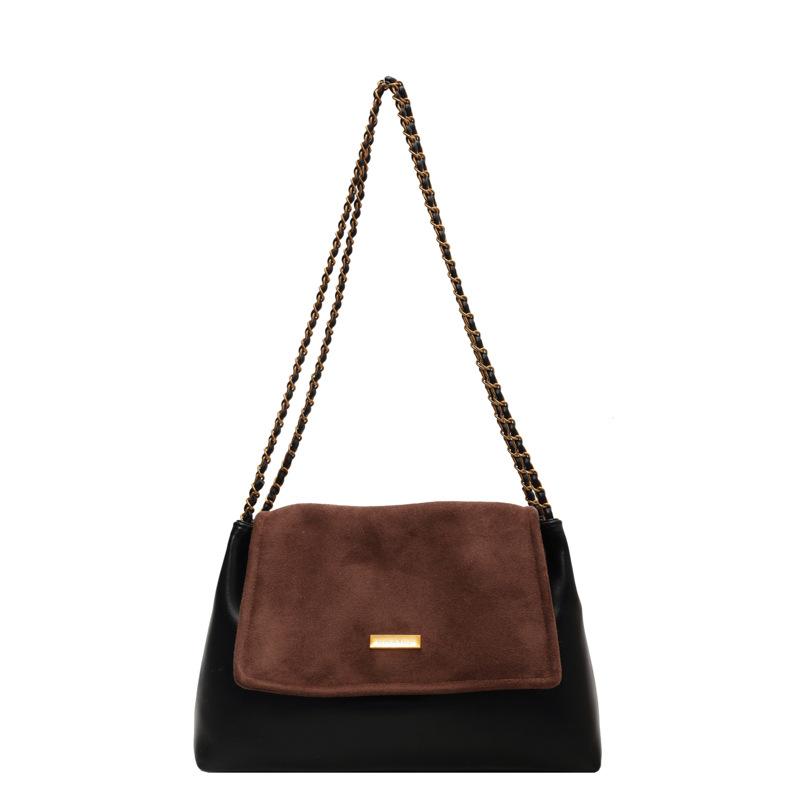 

Retro matte bag women s large-capacity new autumn and winter leisure chain shoulder bag commuter tote bag чёрный