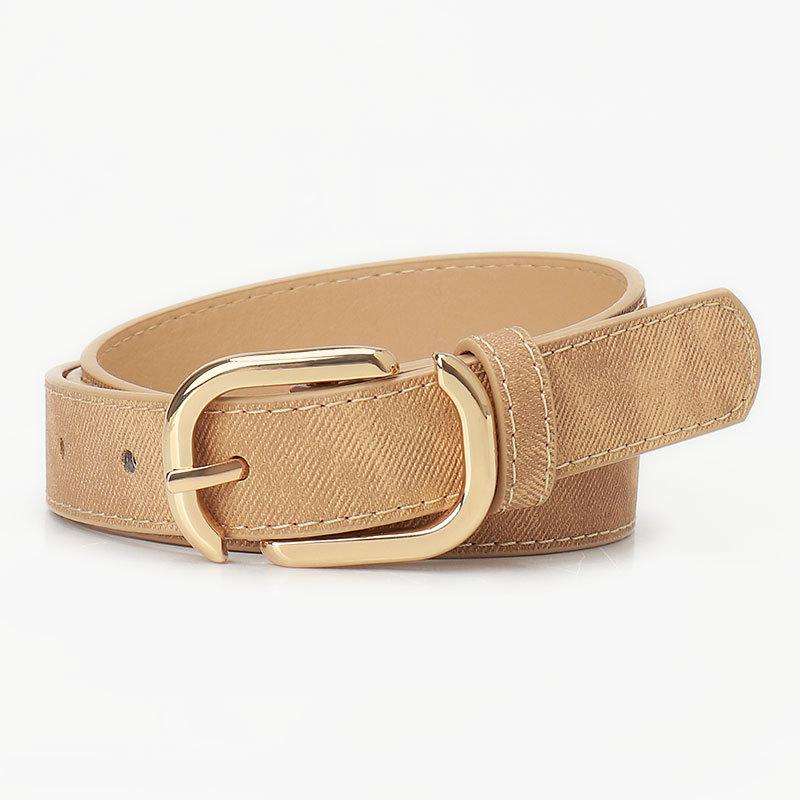 Modny Nowy Pasek Damski Stop Złota Klamra Miękki i Wygodny Jeansy Odzież Dziewczęca Moda Jednolity Kolor Gorset