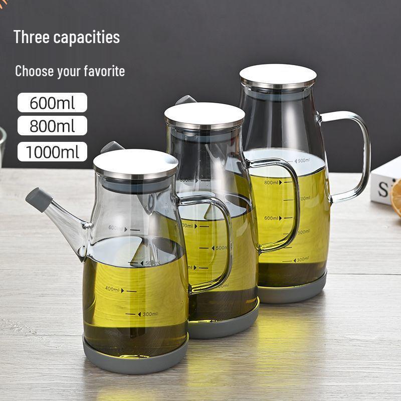High Borosilicate Glass Oil Pot for Soy Sauce & Vinegar - Non-Stick Storage Bottle