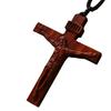 Jesus Cross Pendant Necklace - Handcrafted Rosewood Pendant with Religious Symbolism, Meaningful Gift for Faith & Devotion