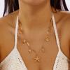 Bohemian Zircon Starfish Shell Conch Pendant Necklace for Women Imitation Pearl Turtle Metal Chain Choker Beach Vacation Jewelry