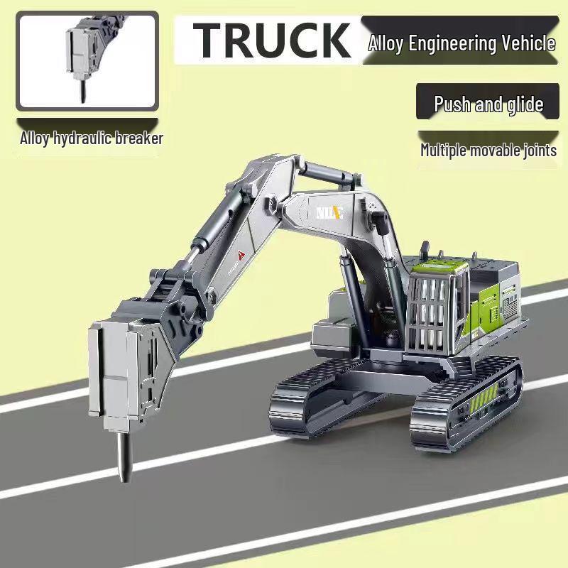 Kids' Inertial Engineering Vehicle Set: Excavator, Bulldozer, Forklift, Loader, Crane Toy Models