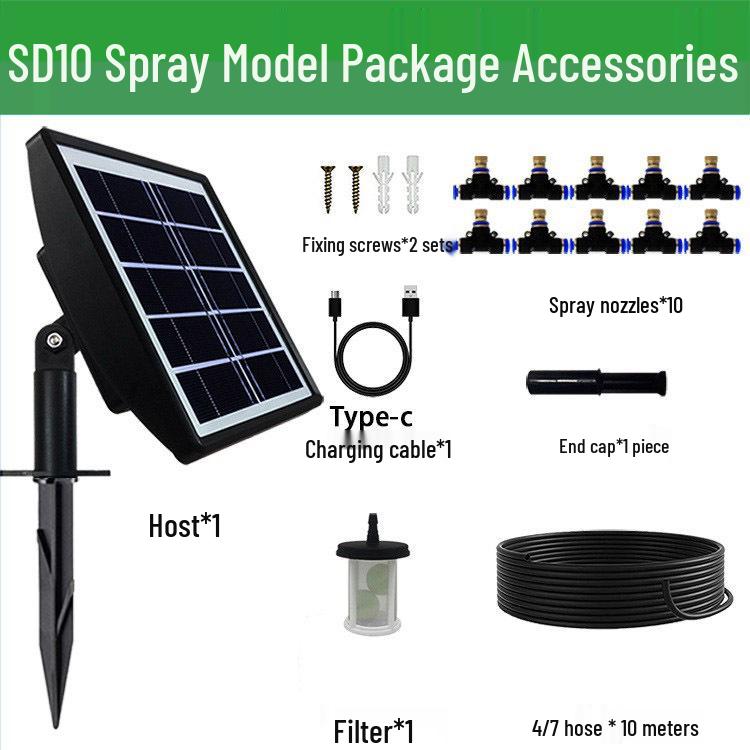 Solar-Powered Smart Watering Kit: Automatic Timer & Self-Watering Sprinkler for Plants