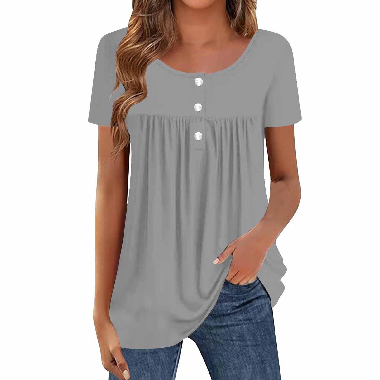 

Women s Casual Loose-Fit Short-Sleeve T-Shirt Top XL