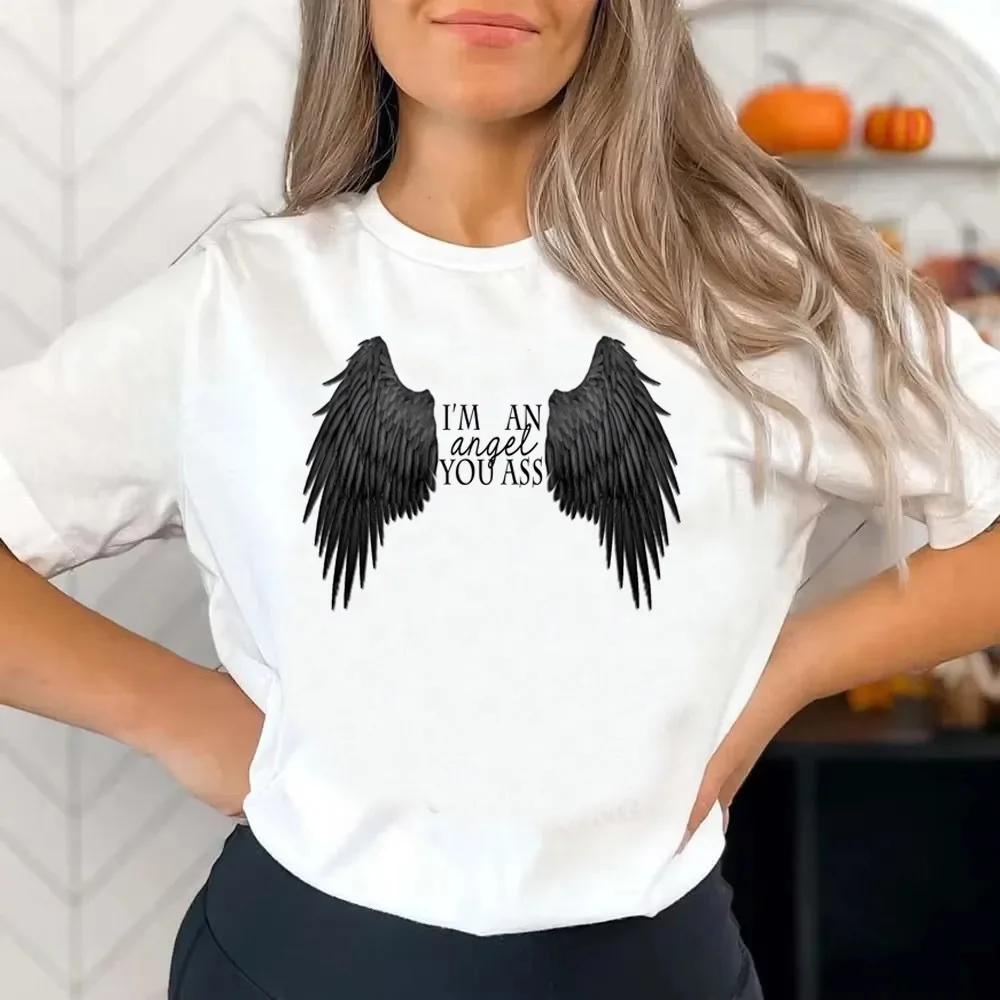 Fashionable printed new short sleeved Womens summer short sleeved round neck design trendy Womens Tshirt S