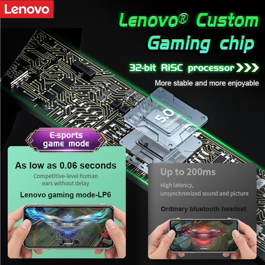 Nya Lenovo LP6 TWS spelhörlurar Nya trådlösa Buletooth-hörlurar med brusreducering Dual Mode Headset för e-sportspel Musik