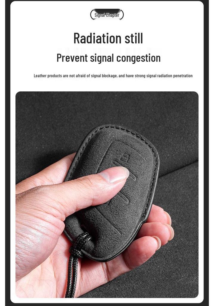 MG Car Key Case for MG5, ZS, MG6, MG4-6: Suede Shield & Buckle Style