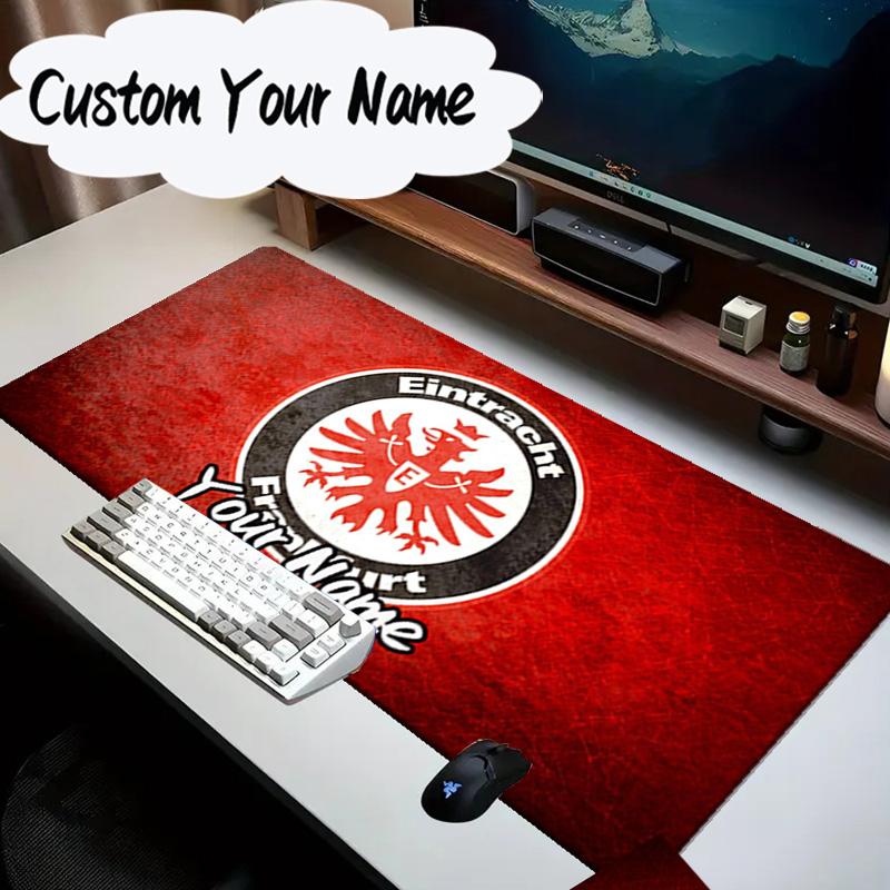 Benutzerdefinierter Name Mauspads Flammendes Herz Frankfurt Wappen Mauspads Schreibtischunterlage, Rutschfeste Gummiunterseite Für Computer Notebook Gaming Mauspads Geschenk