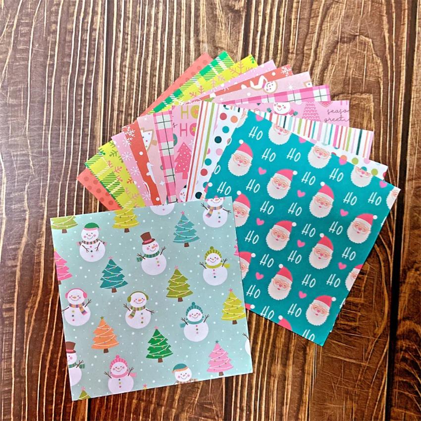 

6 Single-side Printed Christmas Pattern Creative Papercraft Art Paper Handmade Scrapbooking Kit Set Books светло-серый