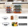 S SALIENT Glass Storage Glass with Microwave and Dishwasher Set of Gray Heat-Resistant Containers, Airtight, Tupperware, Make-Ahead Containers, Lids,