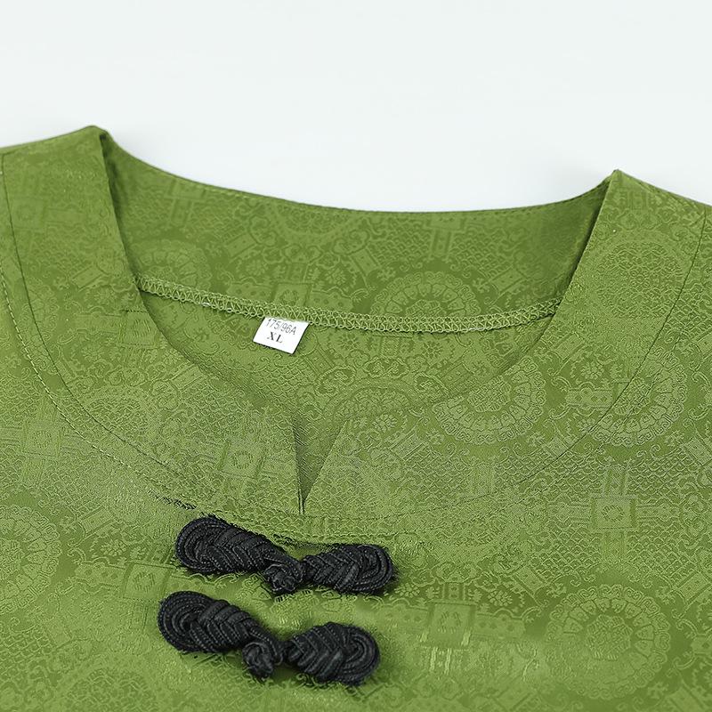 Stylish Summer Two-Piece Set for Elderly Women – Grandma's Mid-Sleeve Top & Fashionable Pants