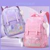 Nylon Girl School Backpack With Unicorn And Letter Print For Middle School Students
