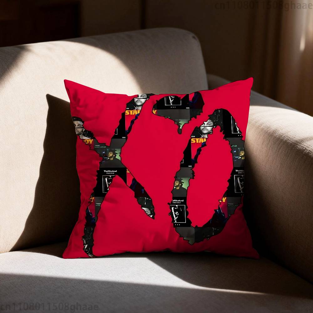The Weeknd XO  Pillow Case Antidustmite Pillowcase Invisible zipper silky short plush Sofa cushion cover