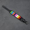 Studded Cuff Bracelet Double Row Square Studs Adjustable Closure PU Strap Punk Wrist Bangle for Concert Streetwear