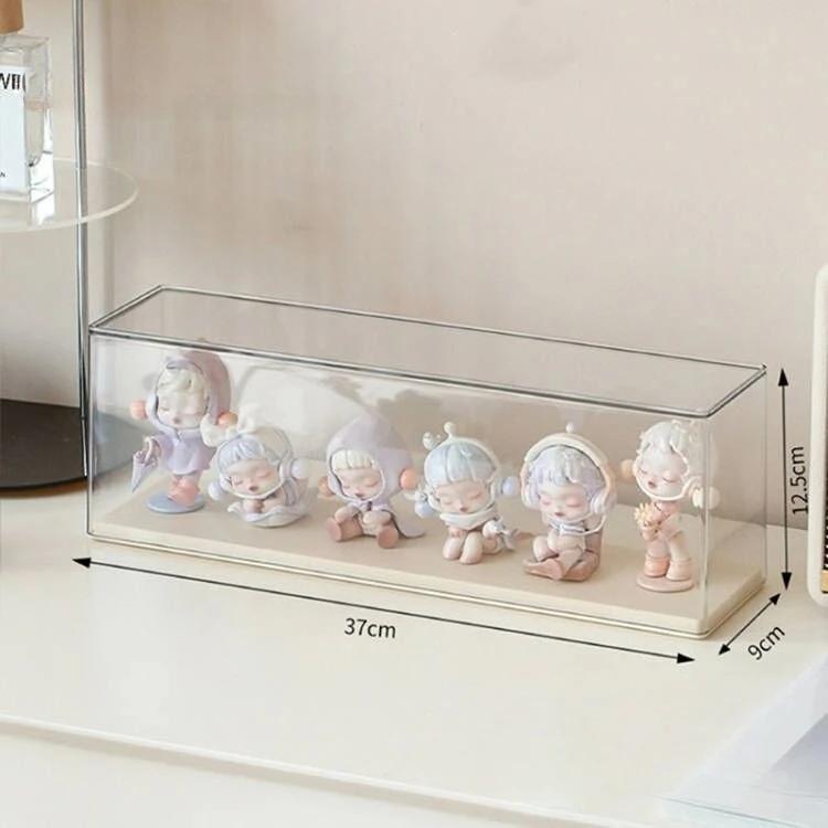 Cute Acrylic Display Case for Mini Collectibles 6 Tier Stackable Shelf Dustproof Cabinet for Blind Box Toys and Anime Figures