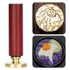 Halloween Seal Cylindrical Red Handle (handle + Brass Seal Head) Fire Lacquer Seal Set Handle Copper Head